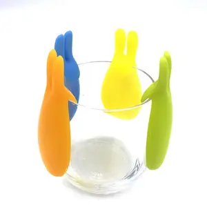 Rabbit Silicone Tea Bag Chủ Lưu Trữ Dễ Thương Rượu Đánh Dấu Cho Ly Thủy Tinh