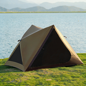 Tente de camping, de pêche et de plage en tissu Oxford noir monocouche, quatre saisons, avec poteaux en fibre de verre, ouverture rapide, protection solaire, imperméable - Product Image 3
