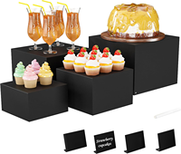 Ensemble de présentoirs en acrylique pour buffet en gros, cube, présentoir carré pour aliments et desserts à vendre