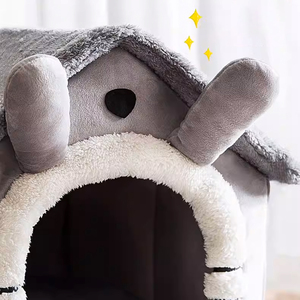 Abri pour animaux <span class=keywords><strong>de</strong></span> compagnie en peluche courte, chaud et respirant, semi-fermé, <span class=keywords><strong>de</strong></span> haute qualité, disponible en plusieurs couleurs - Product Image 4