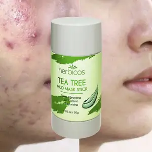 Private Label Natural Organic Acne Treatment Deep Cleansing Facial Green Tea Clay Mask Stick