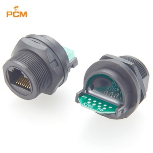 Prise RJ45 CAT5e étanche à verrouillage par vis avec carte de circuit imprimé PCB IP67, montage sur panneau, adaptateur pour boîtier industriel extérieur, câble - Product Image 1