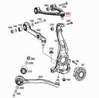 Bras de suspension supérieur avant gauche en alliage d'aluminium forgé de haute qualité, corps principal en argent, référence OE 2223300507 pour W217 W222