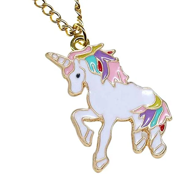 Einhorn Halskette Regenbogen Einhorn Halskette Anhänger Schmuck Geschenke für Mädchen Bester Freund Weihnachten Geburtstag Geschenke Schicht Halskette