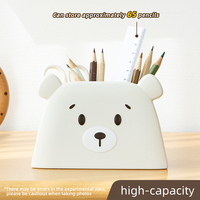 Porte-crayons en plastique de grande capacité, boîte de rangement de papeterie de bureau, porte-stylo pour l'école et le bureau