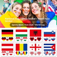 Autocollants de tatouage imperméables imprimés par transfert d'eau pour le visage, motif drapeau national 2026, collection pour événements sportifs et supporters
