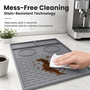 Tapete de Silicona para Cafetera, Bandeja Organizadora de Accesorios, Resistente al Calor, de Grado Alimenticio, Lavable, para Máquina de Espresso, Barra de Café - Product Image 4
