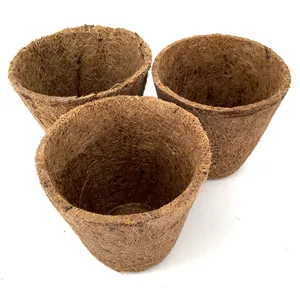 Pots de noix de coco biodégradables suspendus en fibre de coco
