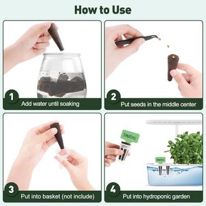 Paquete de 50 esponjas de cultivo hidropónico <span class=keywords><strong>AeroGarden</strong></span>, vainas de inicio de semillas, esponjas de crecimiento de raíces de repuesto, 10 etiquetas, 1 pinza, jardín interior - Product Image 5