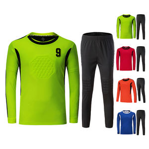 Özelleştirilmiş adı numarası Logo uzun kollu futbol üniformaları futbol forması 100% Polyester kaleci futbol forması hızlı kuru - Product Image 6