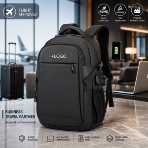 Custom Logo Business <strong>Laptop</strong> <strong>Backpack</strong> 15.6 Inch Waterproof Travel Bag USB Charging Port Ryanair OK Urban Daily Leisure Office OEM - Product Image 1