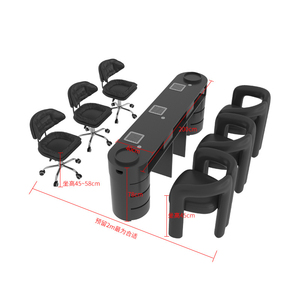 <span class=keywords><strong>Table</strong></span> de <span class=keywords><strong>Manucure</strong></span> Professionnelle Portable, Station d'Onglerie de Luxe avec Chaises, <span class=keywords><strong>Table</strong></span> à Ongles Professionnelle pour Salon - Product Image 6
