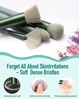 16 Pcs Set Kuas Makeup Premium Sintetis yang Dapat Disesuaikan untuk Foundation, Concealer, Eyeshadow, Eyeliner & Contouring