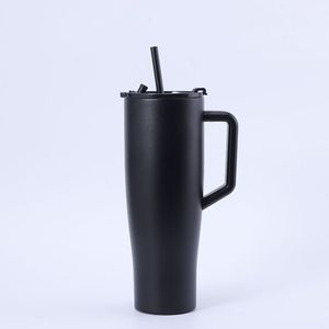 Taza de coche de nuevo estilo 40oz 304 taza de coche fría con aislamiento de acero inoxidable con asa de paja coche Ice Bullies botella de agua taza de café - Product Image 1