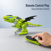Jouet dinosaure robot en plastique électrique avec télécommande, marche programmable, effets lumineux et sonores