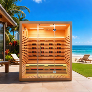 Sauna Moderna para el Hogar, Sauna de Infrarrojos Lejanos, Madera de Cedro Rojo o Hemlock, Sauna de Vapor Seco para 2 Personas - Product Image 5