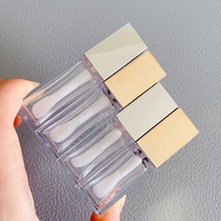 Lot de 100 tubes repulpeurs de lèvres LZ Or Argent 6ml 8ml, grand applicateur Doe Foot, élégants, avec logo personnalisé, tubes de brillant à lèvres vides plats carrés