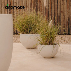 Grands pots à fleurs nordiques <span class=keywords><strong>en</strong></span> fibre de verre, pots ronds <span class=keywords><strong>en</strong></span> fibrociment et béton, pots à plantes durables pour jardin, toit, hall <span class=keywords><strong>d</strong></span>'hôtel - Product Image 1