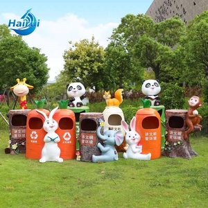 Contenedor de Basura Decorativo para Parques de Diversiones con Temática Oceánica, de Fibra de Vidrio, con Diseño de Animales Marinos como Pulpo, Cangrejo y Delfín - Product Image 4