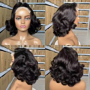 Thiết kế tóc vàng nổi bật lớp tóc giả mặc đi glueless 5x5 ren đóng cửa tóc giả tóc con người HD ren xếp chồng lên nhau <span class=keywords><strong>Bob</strong></span> tóc giả cho phụ nữ - Product Image 2