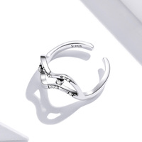 Mode géométrie S925 Voie Lactée étoiles anneau ouvert minoritaires conception haute sens bague SCR710