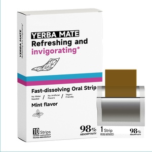 Tiras Orales de Yerba <span class=keywords><strong>Mate</strong></span> de Disolución Rápida con Sabor a <span class=keywords><strong>Menta</strong></span> para Energía Natural, Concentración y Apoyo al Metabolismo (OEM) - Product Image 1