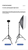 Support Lumineux Pliant en Métal de 1.6m pour Téléphone et Tablette, Trépied de Sol pour Diffusion en Direct, pour Téléphone et Anneau Lumineux