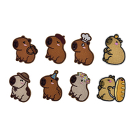 Lot de patchs brodés mignons de capybara, motifs animaux à thermocoller pour vêtements, sacs, chapeaux, décoration DIY