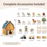 Jouet de tri en bois Montessori Ferme : Apprentissage des formes et des animaux, Maison éducative pour la maternelle, Cadeau éducatif pour les tout-petits