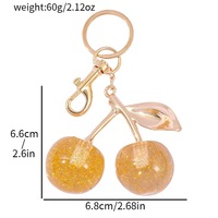 Porte-clés mousqueton en métal promotionnel pour femme, léger, de haute qualité, en alliage de zinc, avec impression UV 3D cristal cerise, personnalisé