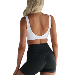 Top Deportivo Corto para Gimnasio y Yoga para Mujer, Logotipo Personalizado, Cuello en V Bajo, Transpirable, con Relleno Extraíble, Tirantes Gruesos, para Fitness y Culturismo - Product Image 2