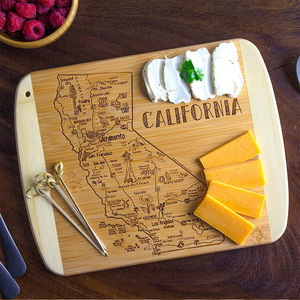Planche à découper créative en bambou 12x16 pouces, plateau de service pour légumes, fromages et fruits, design Los Angeles - Product Image 4