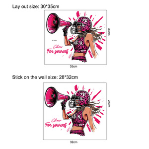 Adesivo Murale Ragazza Sportiva Cool, Citazioni Motivazionali Rosa, Adesivi <span class=keywords><strong>Murali</strong></span> in Vinile Autoadesivi con Leopardo per Cameretta Ragazze - Product Image 5