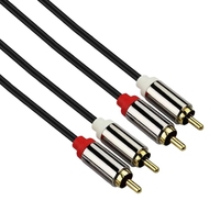 Adaptador de conector de auriculares de sonido HiFi Y Splitter Cable auxiliar 3,5mm Aux RCA Cable macho para teléfono MP3 Tablet HDTV coche 1m/3M trenza