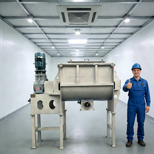 Mélangeur à ruban horizontal en acier inoxydable DZJX <span class=keywords><strong>pour</strong></span> petites productions de poudres sèches avec système de refroidissement ou enveloppe à eau - Product Image 3