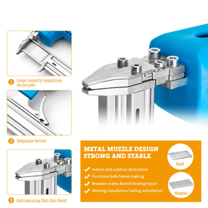 Pistolet à clous et agrafes 2-en-1 avec poignée <span class=keywords><strong>ergonomique</strong></span> et batterie 1,5 Ah pour la menuiserie et les équipes de bricoleurs - Product Image 5
