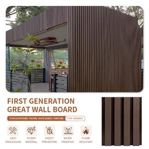 แผ่นพลาสติกอัดขึ้นรูปสำหรับตกแต่งแผงบานเกล็ดแผงด้านหน้าทำจากไม้พลาสติกสำหรับงานกลางแจ้ง - Product Image 5