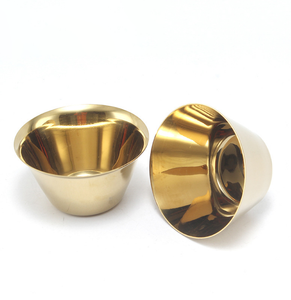 DFL24 Tazón Redondo de Acero Inoxidable 304 de Grado Alimenticio de Alta Calidad, Tazón Dorado para Smoothies y Hielo Raspado - Product Image 1