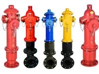Système de protection incendie bidirectionnel à colonne d'incendie à double sortie de type humide en fonte ductile