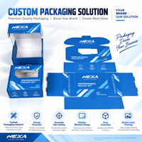 Boîte cadeau en carton personnalisée pour pièces automobiles, avec couvercle et base, fenêtre bleue imprimée, pour kit d'accessoires de voiture, vente en gros, au détail, OEM, ODM, personnalisation de marque