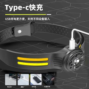 Linterna Frontal Xinster LED COB con Sensor de Silicona, Recargable de 700mAh, Inducción, para Exteriores - Product Image 5