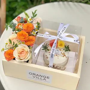 Caja de embalaje de lujo para Tartas, impresión personalizada, con rejillas de papel, recuerdo de fiesta de boda