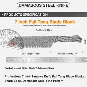 Couteau de cuisine en acier Damas pour dropshipping Shopify, lame vierge DIY, haute dureté, pour projet de forgeage de couteau de chef - Product Image 2