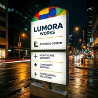Panneau publicitaire lumineux personnalisé avec logo, panneau publicitaire extérieur autoportant, signalétique lumineuse