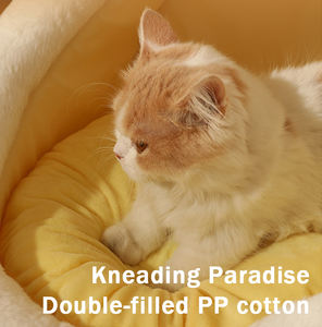 Cuccia per Animali Domestici in Finta Pelliccia <span class=keywords><strong>di</strong></span> Coniglio, Design a Cartone Animato, Traspirante ed Ecologica, Stile Yurt Semi-Chiuso, Rimovibile e Lavabile - Product Image 4