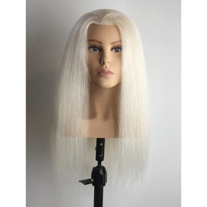 Prix d'usine - Tête de mannequin en poils de yak 100% (55 cm, 230 g) <span class=keywords><strong>pour</strong></span> entraînement facial européen, avec épaules uniquement, personnalisable - Product Image 4