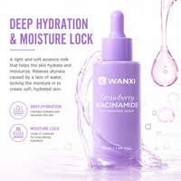 Nouveauté : Sérum Visage et Corps à la Fraise et à la Niacinamide avec Acide Hyaluronique et Purslane, Sans Sulfate, Hydratant et Éclaircissant pour la Peau
