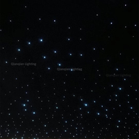 Panneaux LED à fibres optiques Ciel Étoilé RGBW scintillants, roue lumineuse noire/bleu foncé 600*600mm en plastique IP54 pour Home Cinéma, Chambre, Hôtel