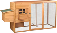 Grand poulailler Cabane à lapins en bois pour cage à volailles en plein air Boîte de jardin avec piste et porte de ventilation