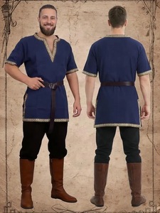 Disfraz Vikingo para Hombre, Túnica Medieval Renacentista, Camisa, Pantalones, Cinturón, Pirata, Caballero, Halloween, Cosplay, Carnaval, Fiesta, Disfraz con Falda - Product Image 2